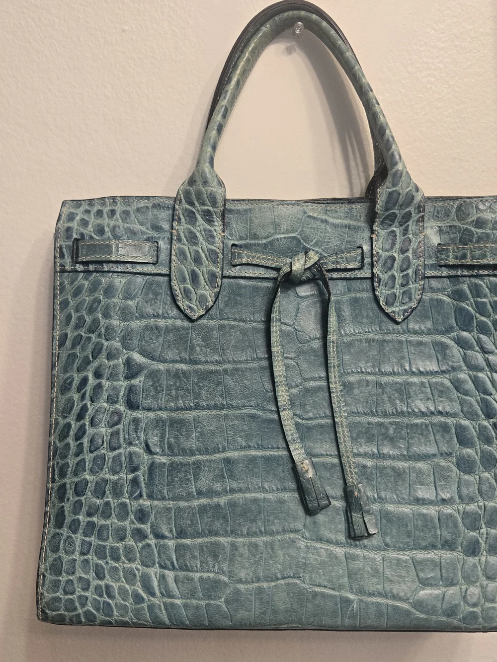 Dooney Bourke Croc-Embossed Tote Bag with Top Handles - Picture 2 of 15